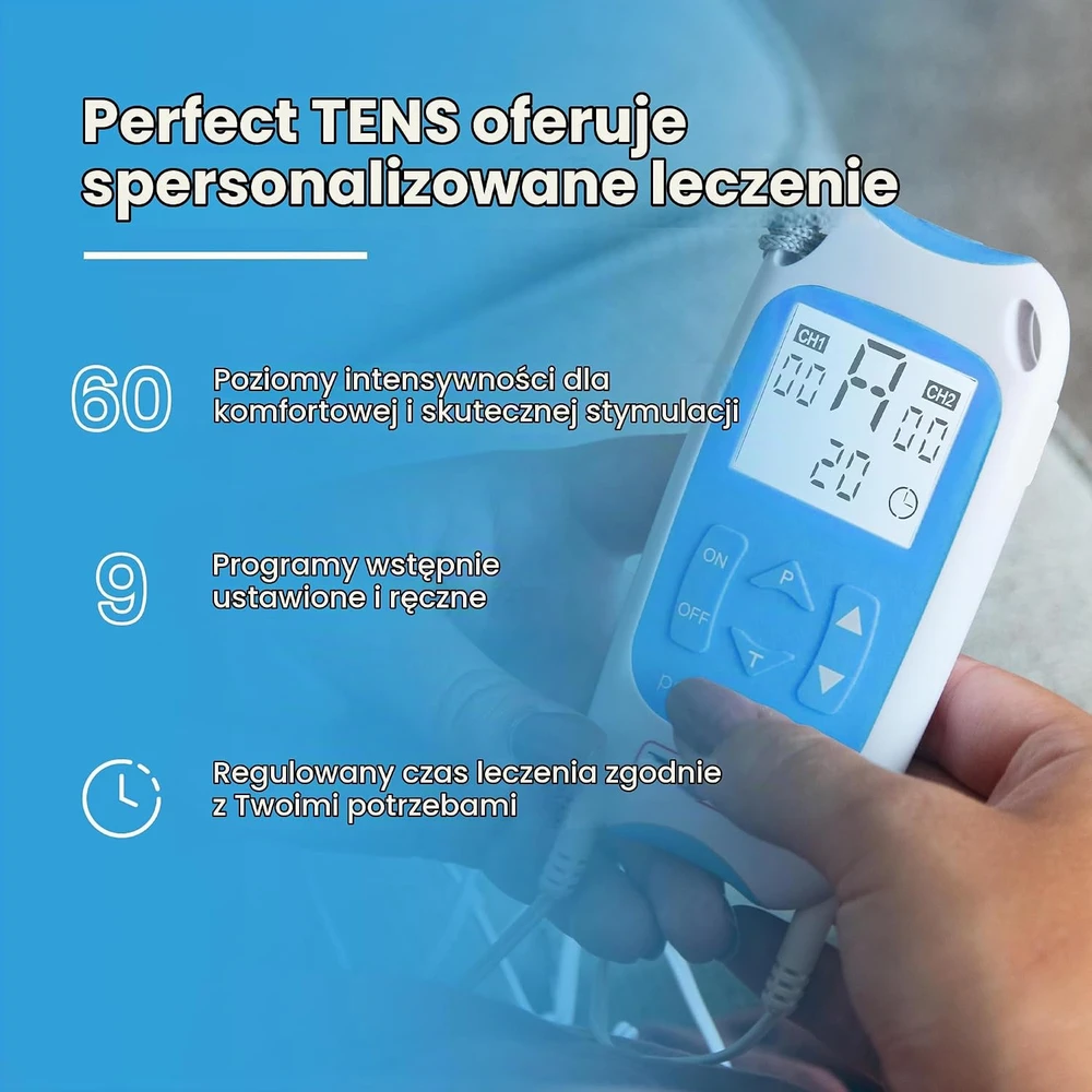 TensCare TENS elektrostimuliatorius skausmui malšinti, 2 kanalų, K-PERFECT-DE