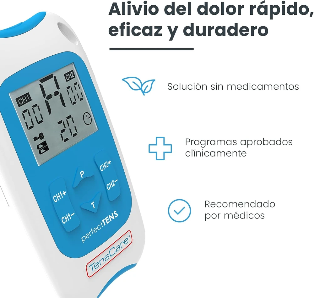 TensCare TENS elektrostimuliatorius skausmui malšinti, 8 programos, Perfect Tens