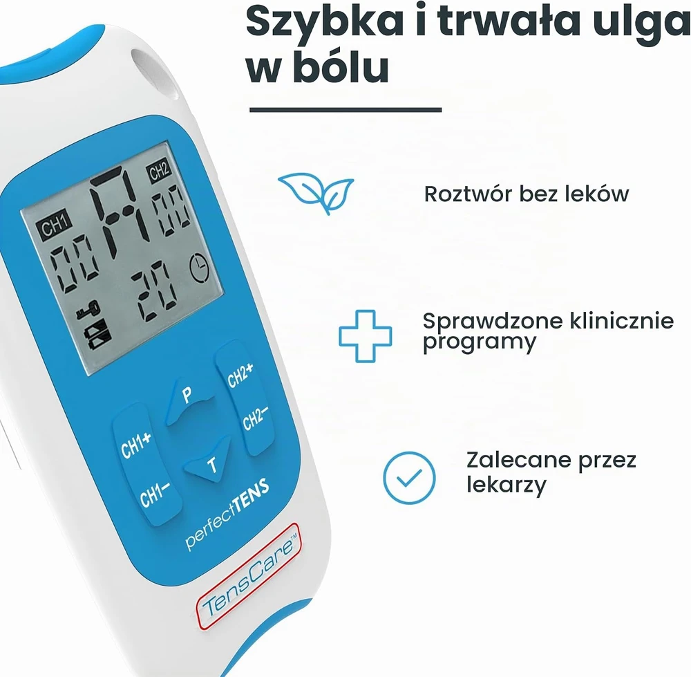 TensCare TENS elektrostimuliatorius skausmui malšinti, 2 kanalų, K-PERFECT-DE