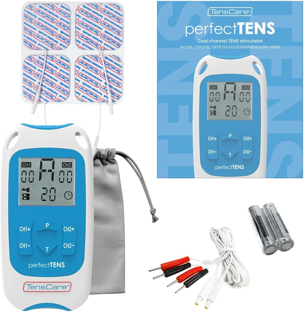 TensCare TENS elektrostimuliatorius skausmui malšinti, 2 kanalų Perfect Tens