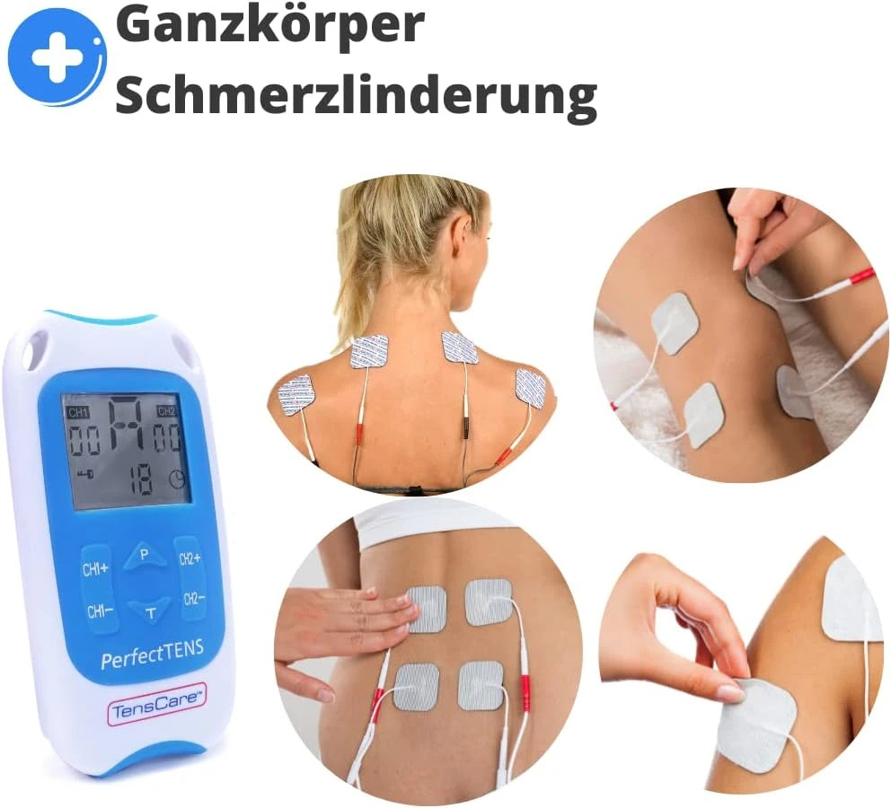 TensCare TENS skausmo malšinimo aparatas, 2 kanalų, 16 elektrodų, K-PERFECT5050V-DE