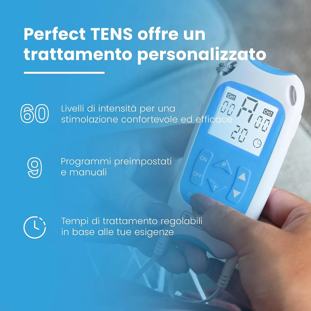 TensCare TENS skausmo malšinimo aparatas su 8 programomis ir pirštine PERFECT TENS+ GLOVE IT