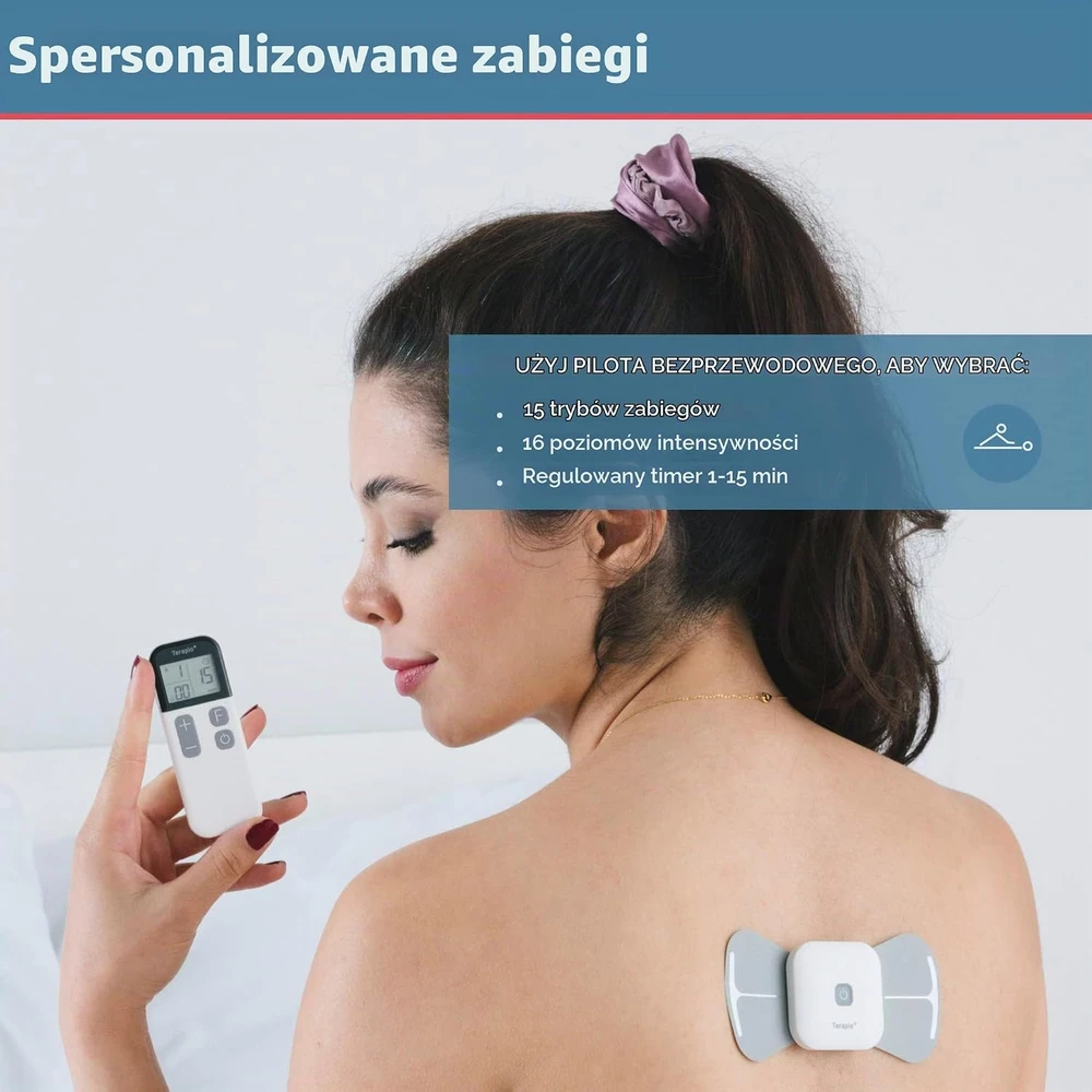 terapio belaidis TENS ir EMS raumenų stimuliatorius su pulteliu, 15 režimų