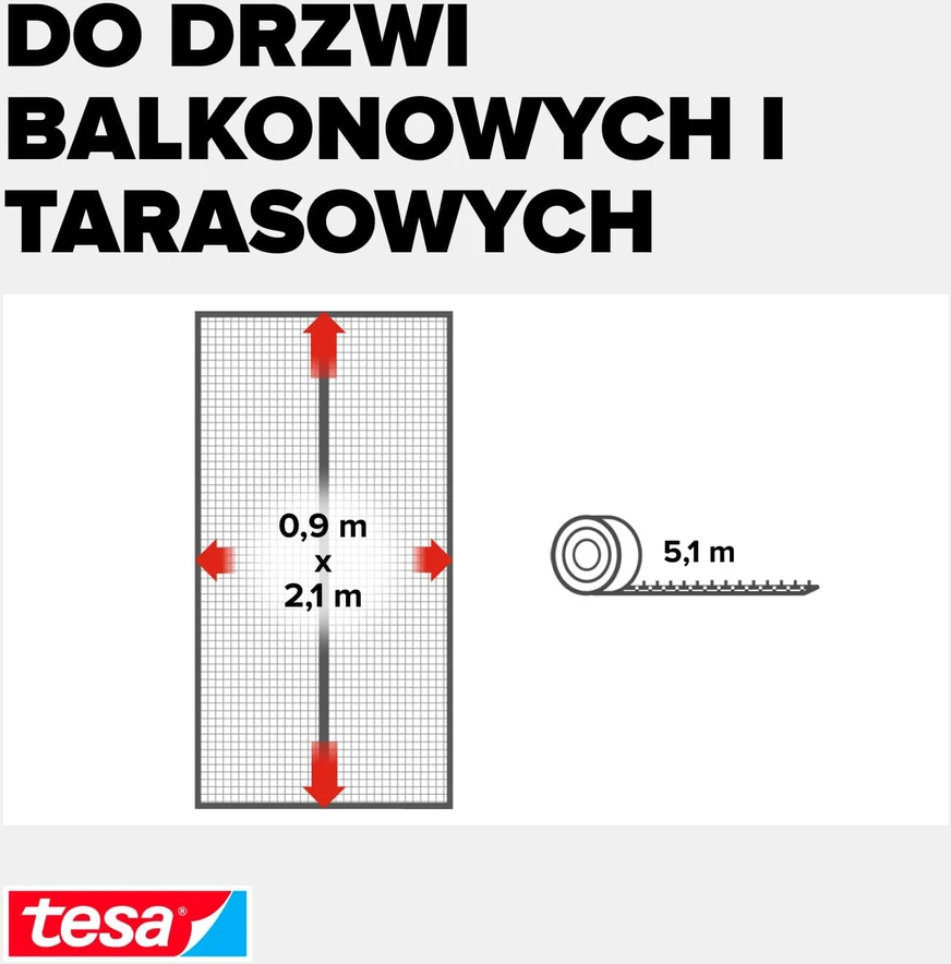 Apsauginis durų tinklelis TESA Insect Stop, su magnetais, antracito sp., 90 x 210 cm