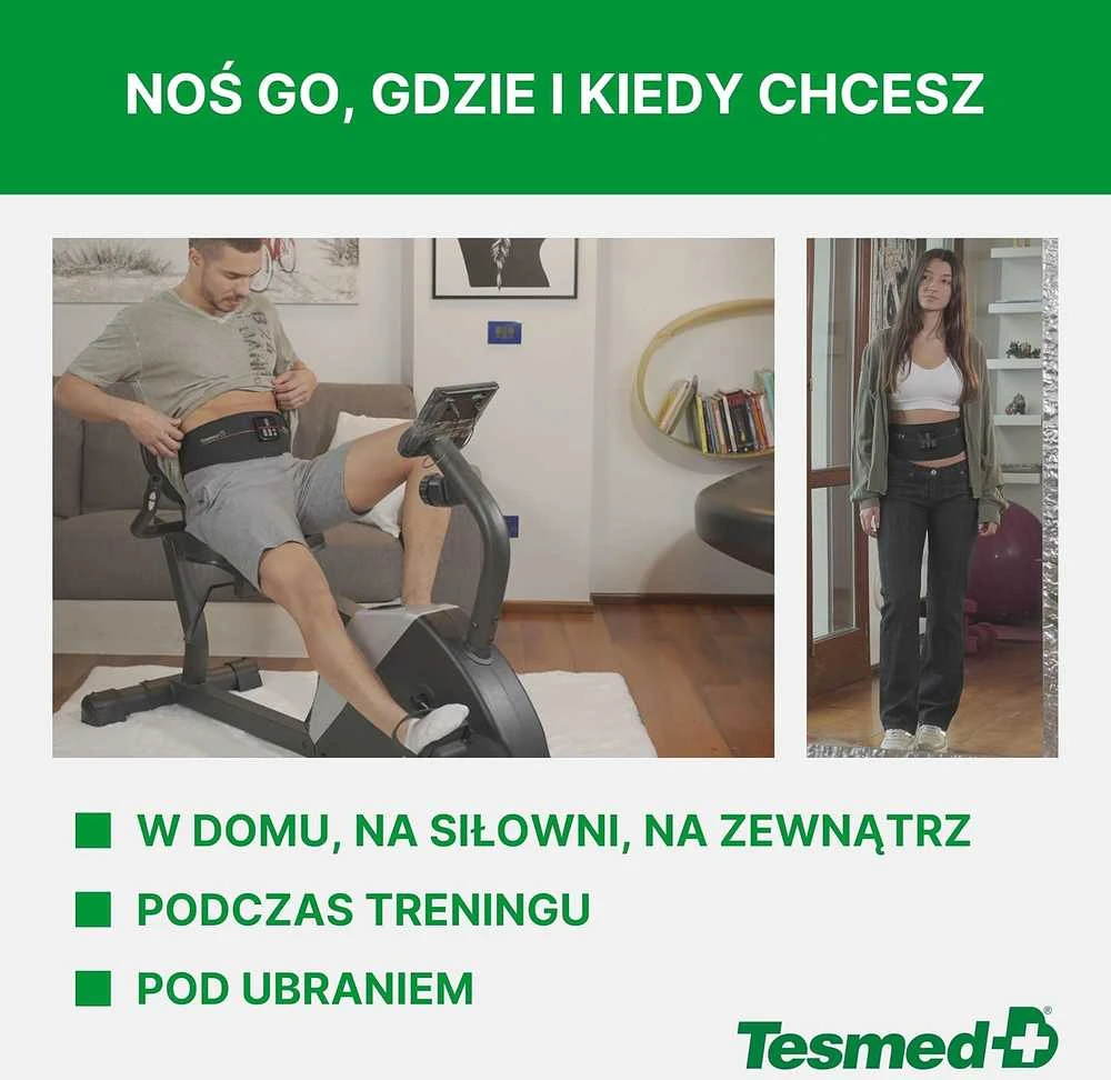 TESMED Absolute pilvo raumenų elektrostimuliacijos diržas, 15 programų, USB įkrovimas