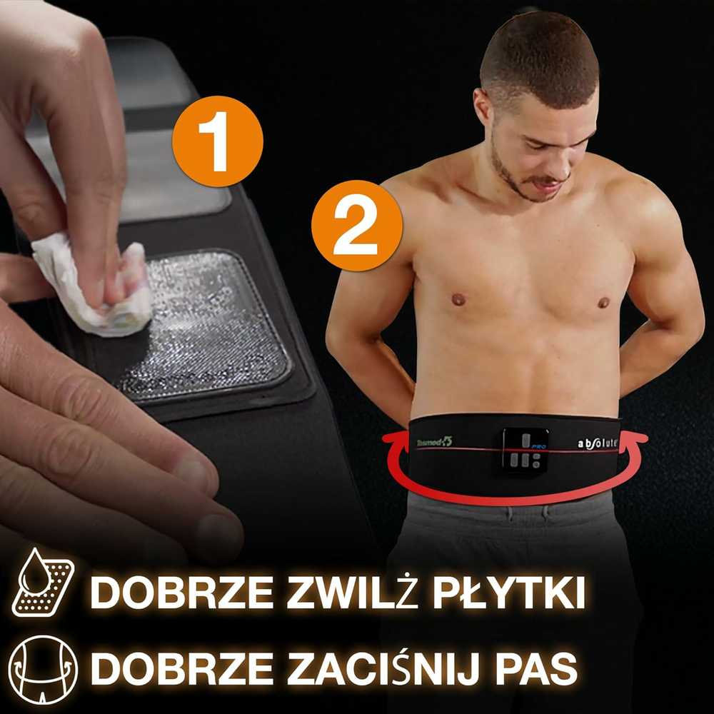 TESMED Absolute Pro pilvo raumenų elektrostimuliacijos diržas, USB įkrovimas, 99 lygiai