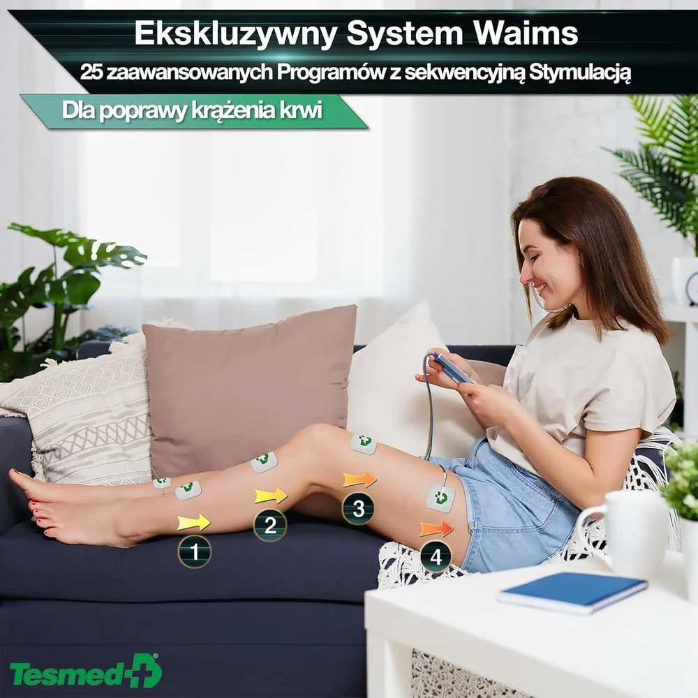 Tesmed MAX 830 keturkanalis TENS elektrostimuliatorius su 20 elektrodų komplektu