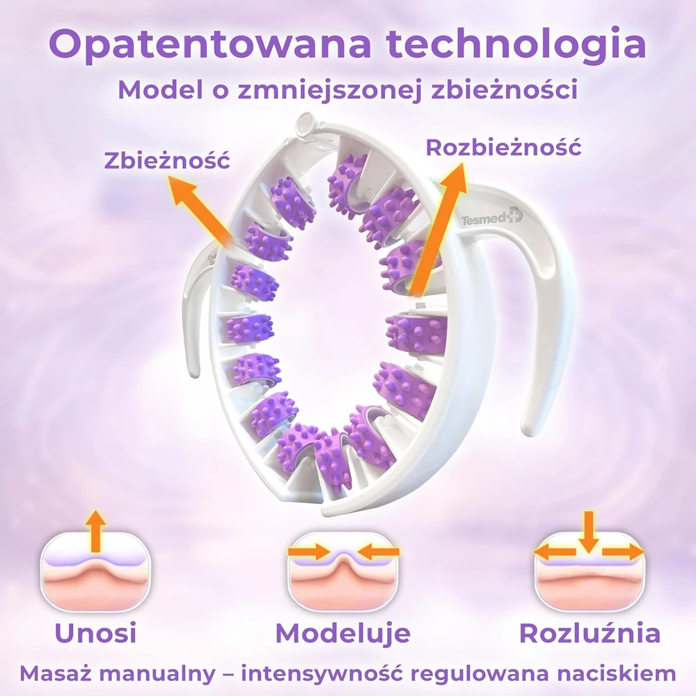 Tesmed rankinis anticeliulitinis masažuoklis su patentuotais voleliais Cellulite Smooth