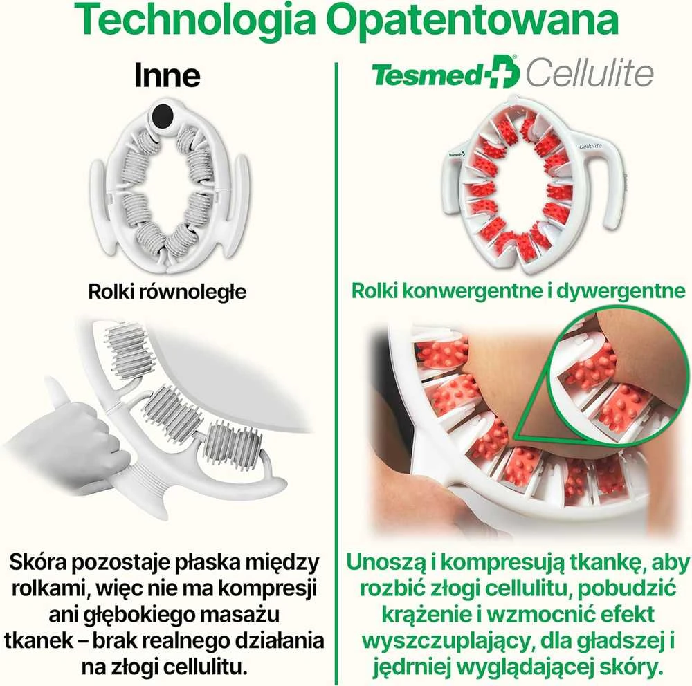 TESMED rankinis anticeliulitinis masažuoklis „Rose“, rožinis, plastikinis volas kūnui