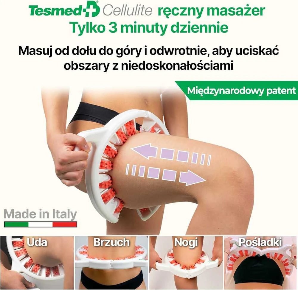 TESMED rankinis anticeliulitinis masažuoklis „Rose“, rožinis, plastikinis volas kūnui