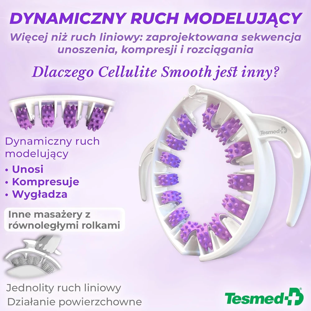 Tesmed rankinis anticeliulitinis masažuoklis su patentuotais voleliais Cellulite Smooth
