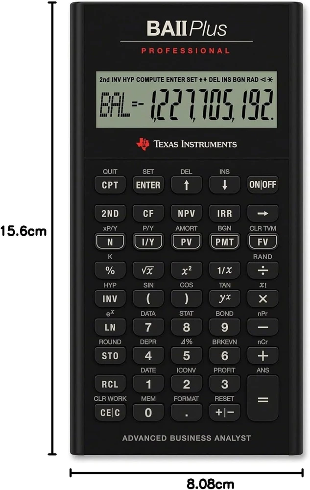 Texas Instruments finansinis skaičiuotuvas su LCD ekranu BA II Plus Professional