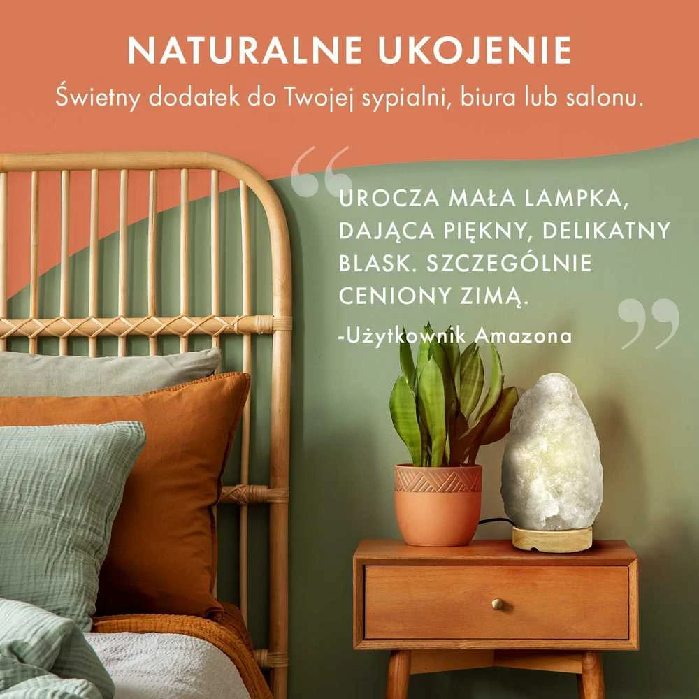 The Body Source Himalajų druskos lempa su reguliuojamu apšvietimu, 2–3kg, balta