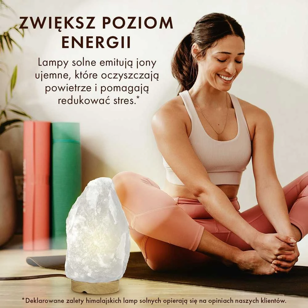 The Body Source Himalajų druskos lempa su reguliuojamu apšvietimu, 2–3kg, balta