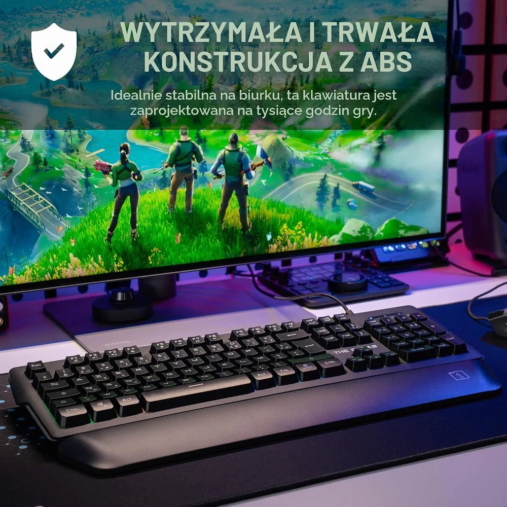 THE G-LAB Keyz Palladium žaidimų klaviatūra su AZERTY išdėstymu, USB, RGB, KEYZ-PALLADIUM/FR