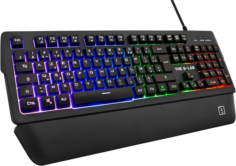 THE G-LAB Keyz Palladium žaidimų klaviatūra su AZERTY išdėstymu, USB, RGB, KEYZ-PALLADIUM/FR
