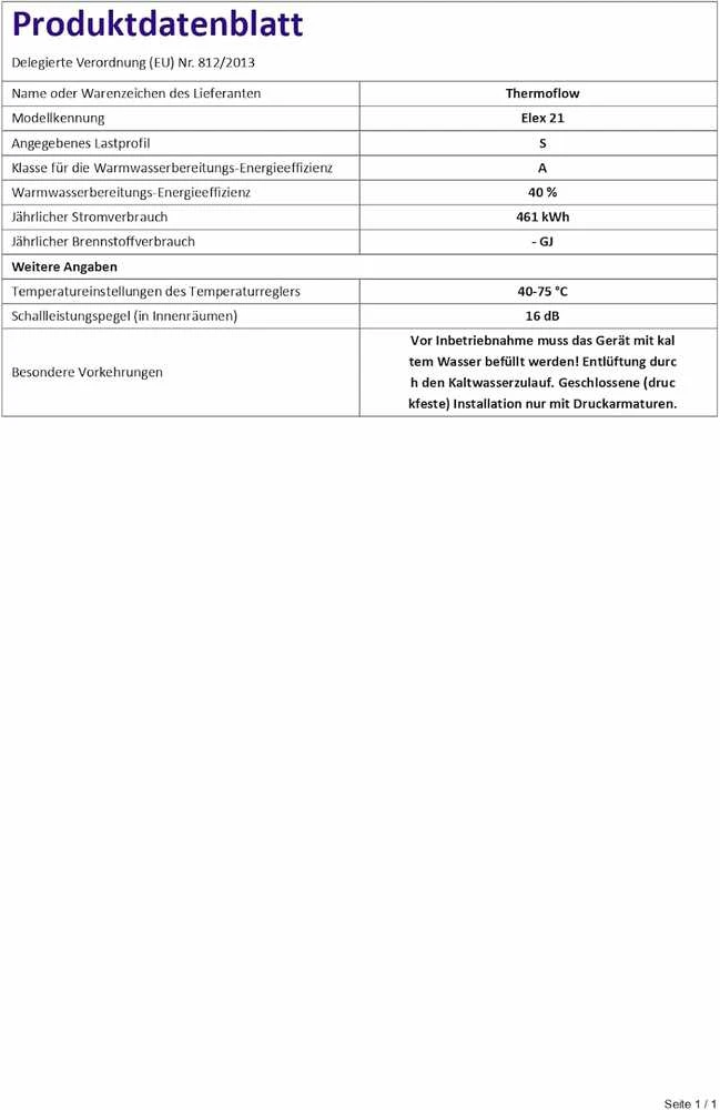 Thermoflow momentinis vandens šildytuvas 21 kW 400 V sieninis modelis ELEX21