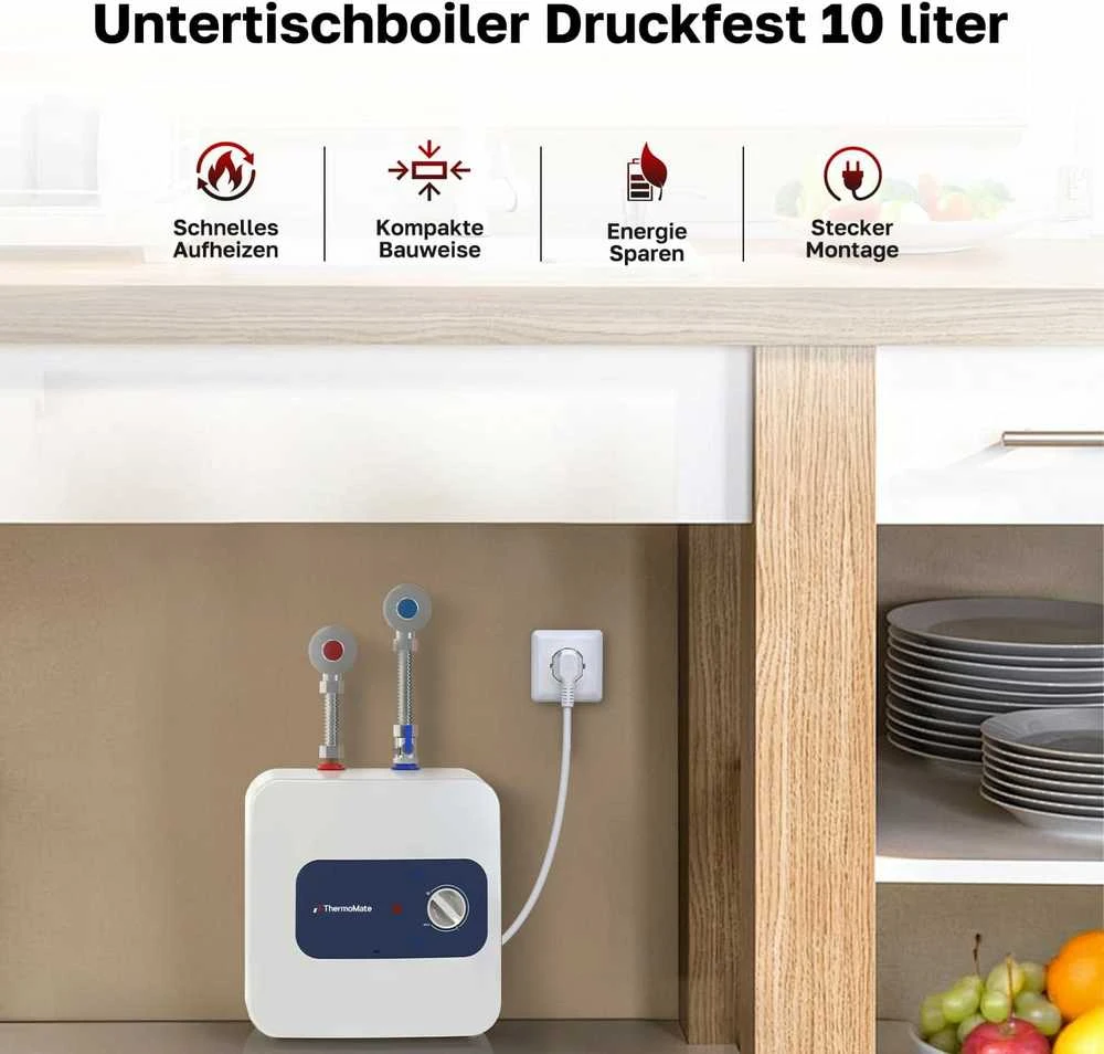 Thermomate elektrinis vandens šildytuvas 10 l 2000 W ABS montuojamas po kriaukle ES10DE