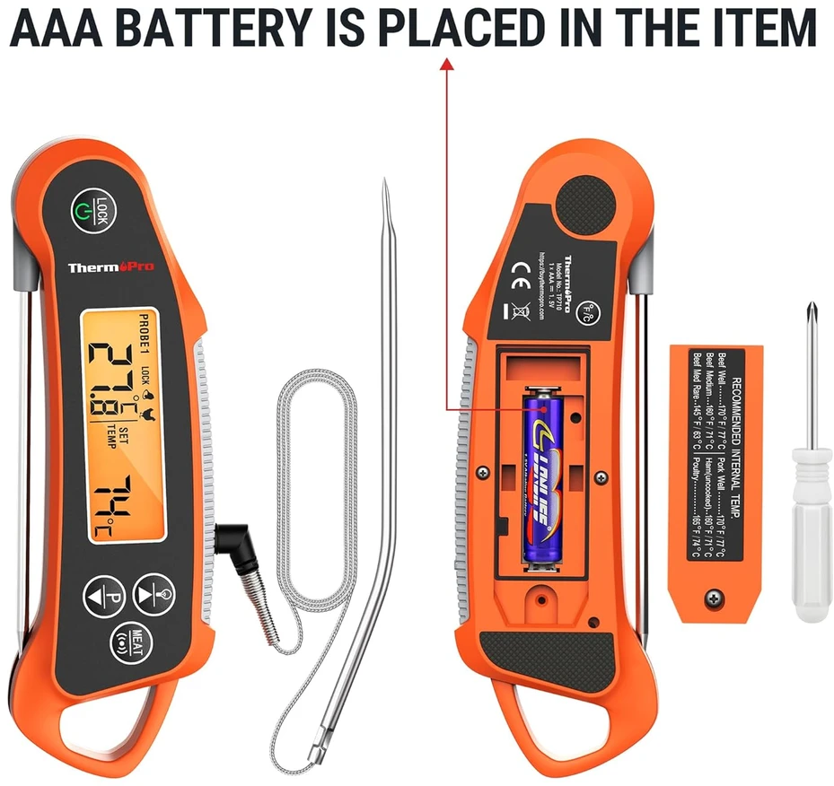 ThermoPro skaitmeninis maisto termometras su dviem zondais, IP65, TP710 modelis