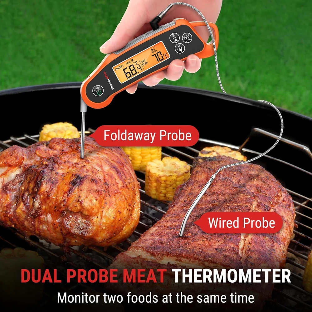 ThermoPro skaitmeninis maisto termometras su dviem zondais, IP65, TP710 modelis