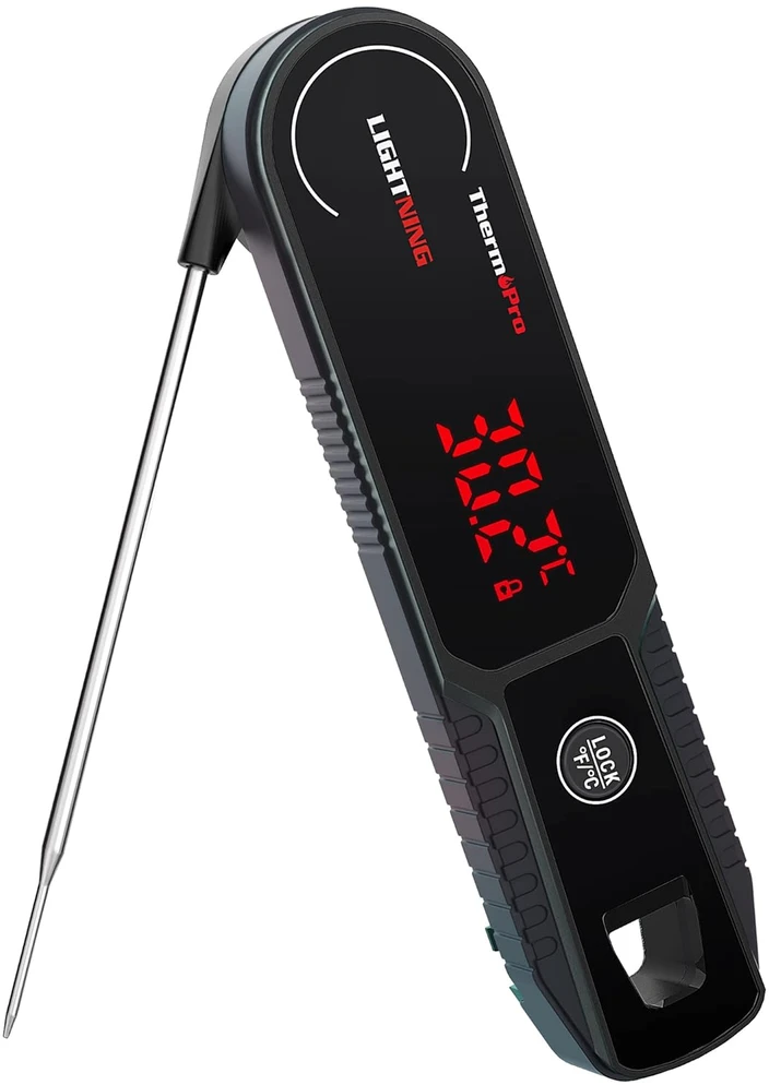 Momentinis mėsos termometras ypač greitas 1 sekundės nuskaitymo atsparus vandeniui ThermoPro TP622W