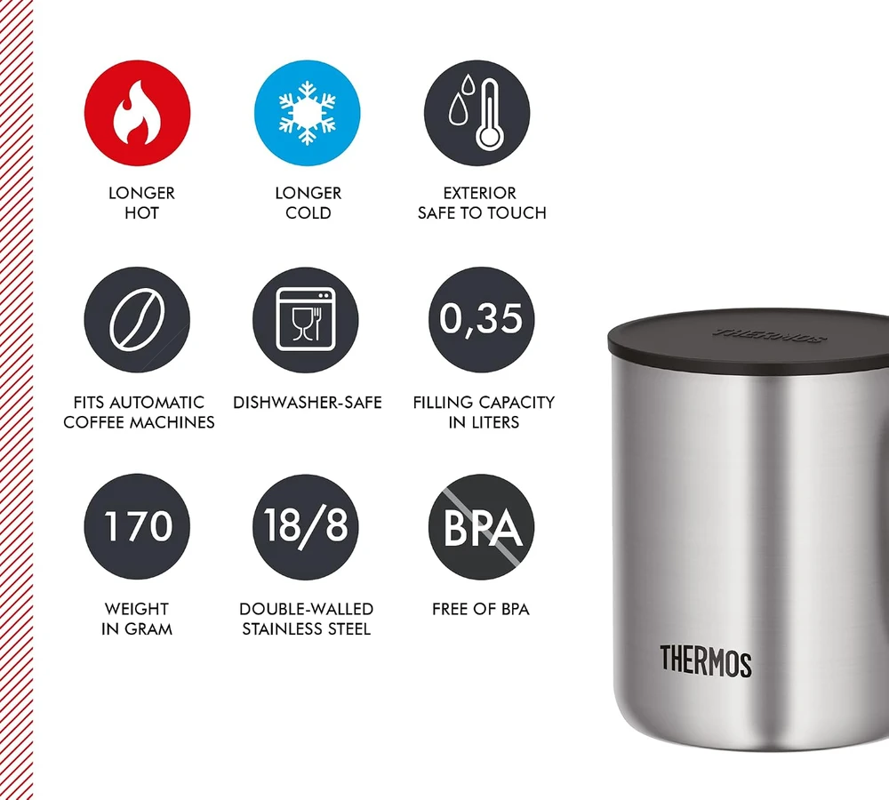 Thermos dvigubų sienelių nerūdijančiojo plieno termopuodelis 350 ml 4071205035