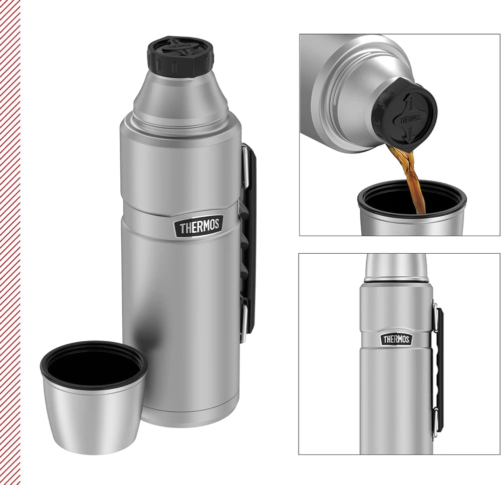 Thermos nerūdijančiojo plieno termosas 1,2 l sidabrinis Stainless King