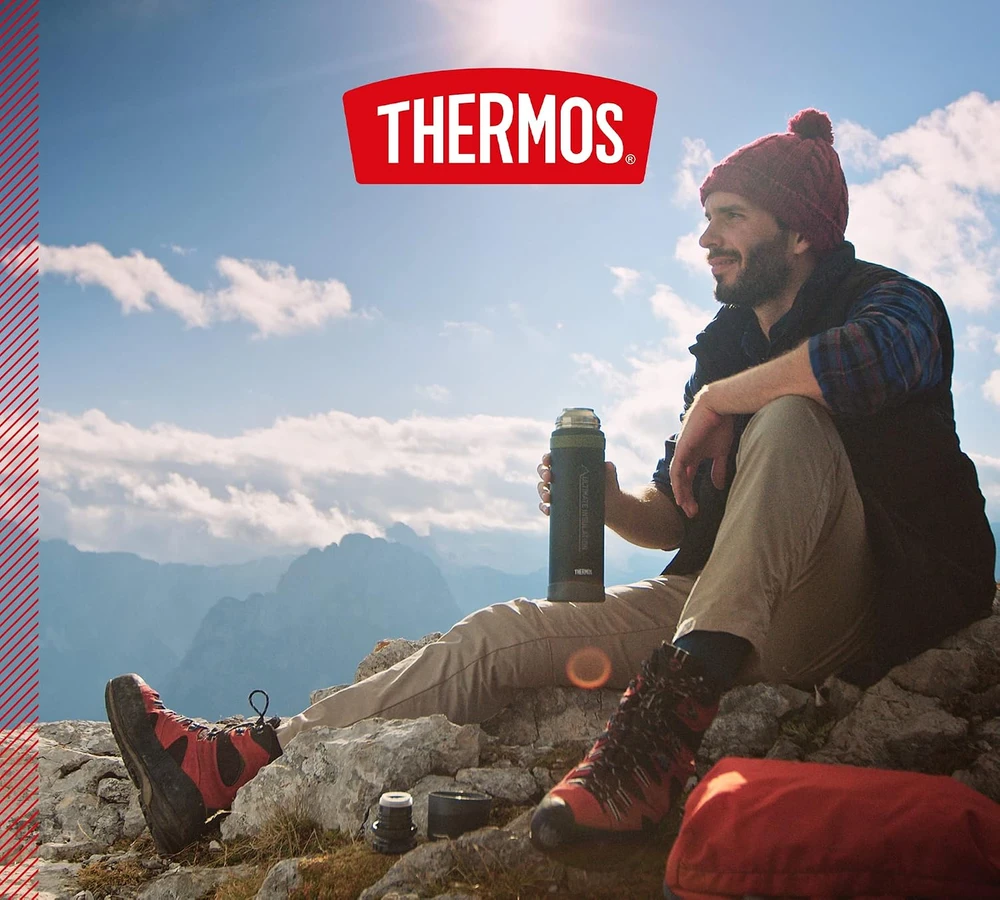 Thermos nerūdijančiojo plieno termosas 900 ml, juodas, Mountain