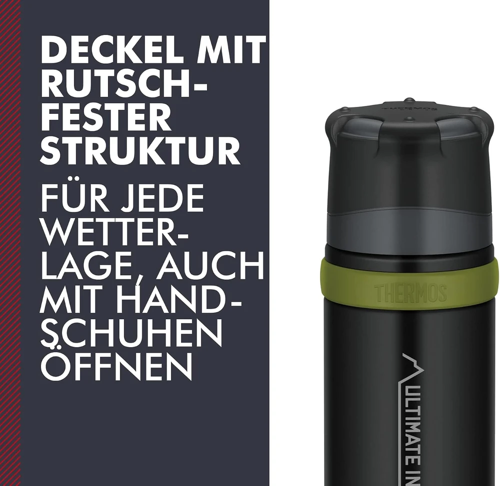Thermos nerūdijančiojo plieno termosas 900 ml, juodas, Mountain