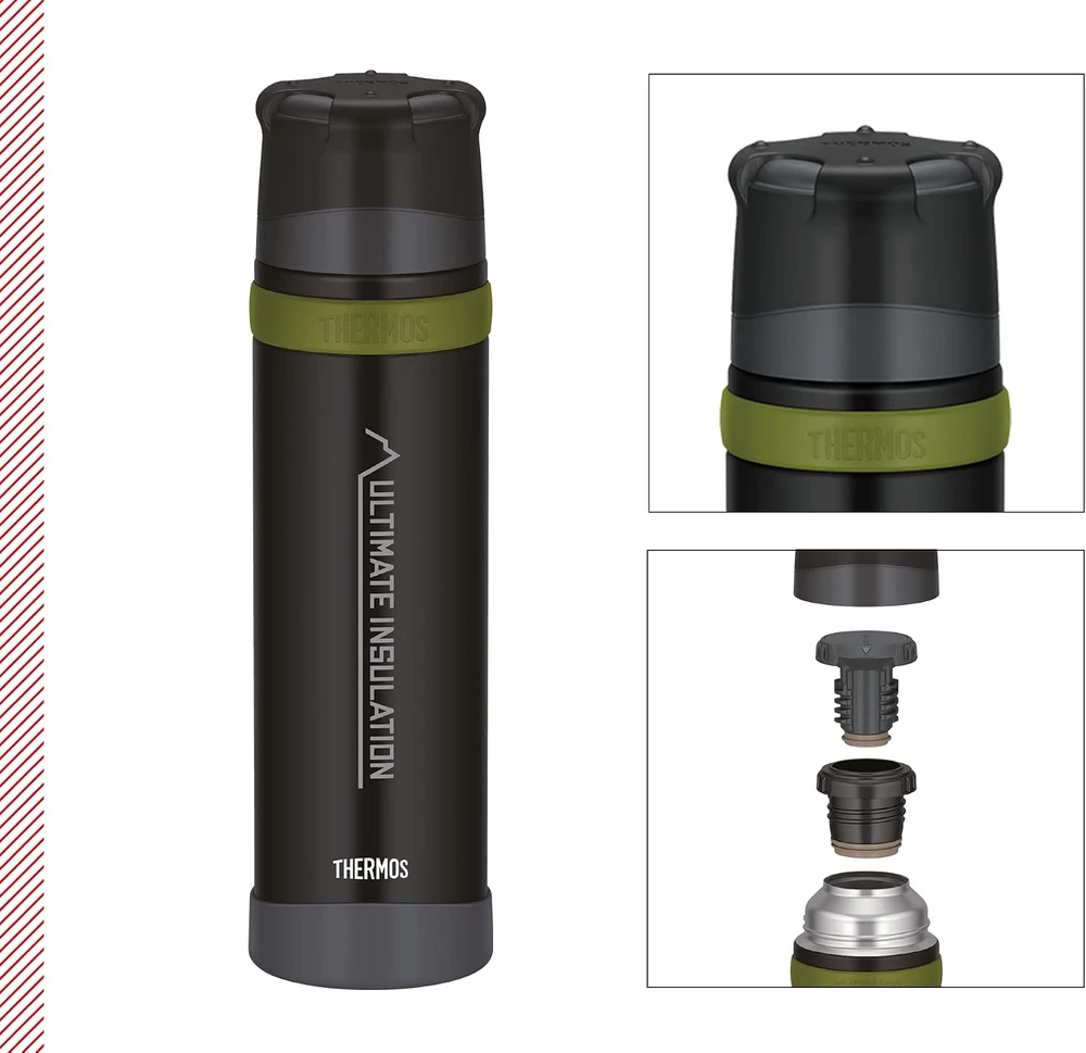 Thermos nerūdijančiojo plieno termosas 900 ml, juodas, Mountain