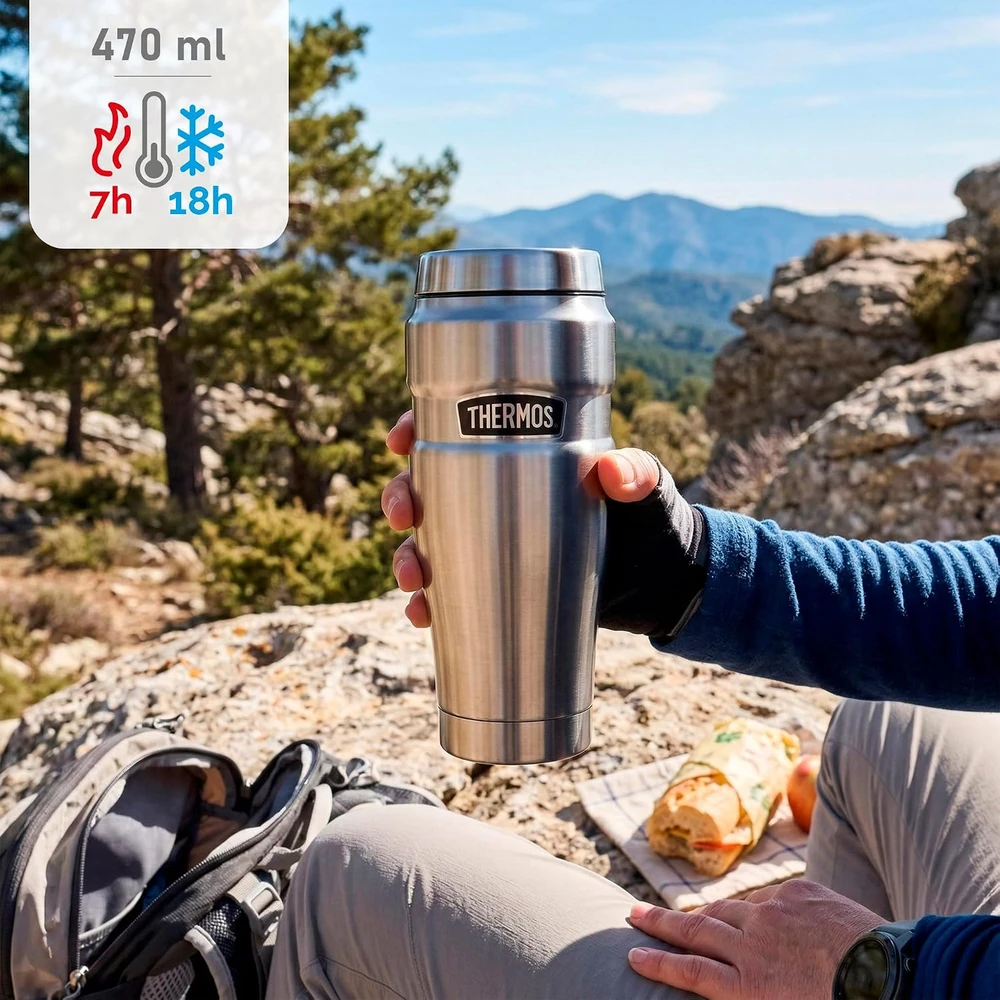 Thermos termo puodelis Stainless King Mug, 470 ml, sidabrinis