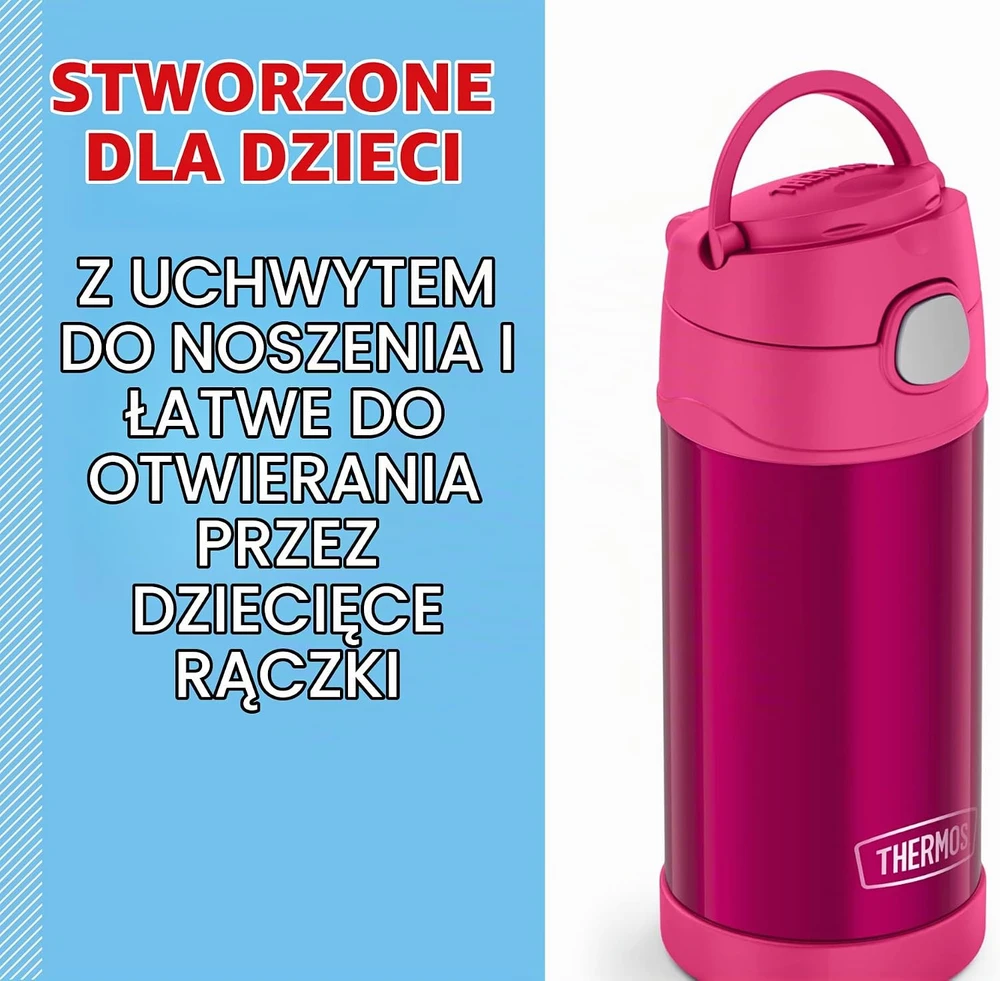 Gertuvė Thermos vaikiškas termosas su šiaudeliu 350 ml, šaltį išlaikantis 12 val., FUNTAINER STRAW BOTTLE 0,35 l