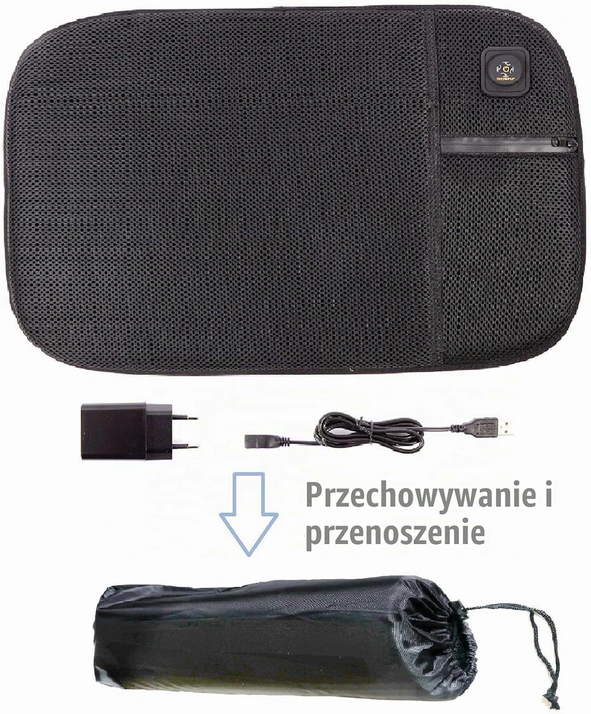 Thermrup šildoma sėdimoji pagalvėlė su USB, 10 W, 3 temperatūros lygiai, HS613