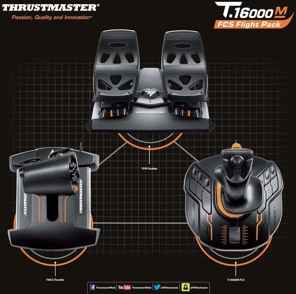 Žaidimų valdiklis Thrustmaster Zest T.16000M PC Flight Pack