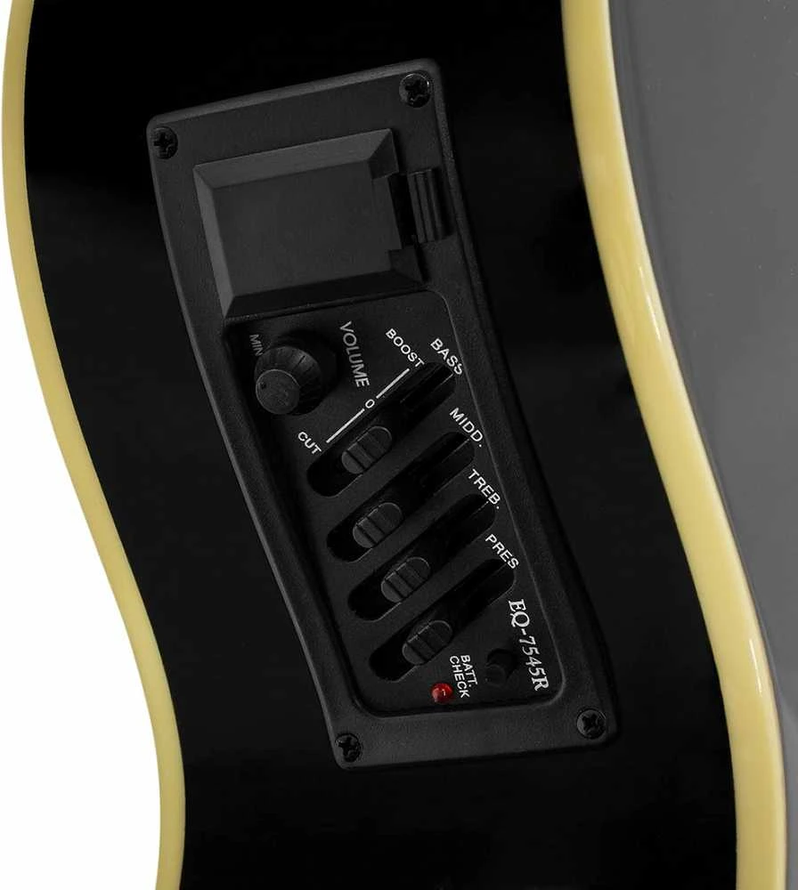 TIGER Pilno dydžio elektroakustinės gitaros pradedančiųjų rinkinys, juodas
