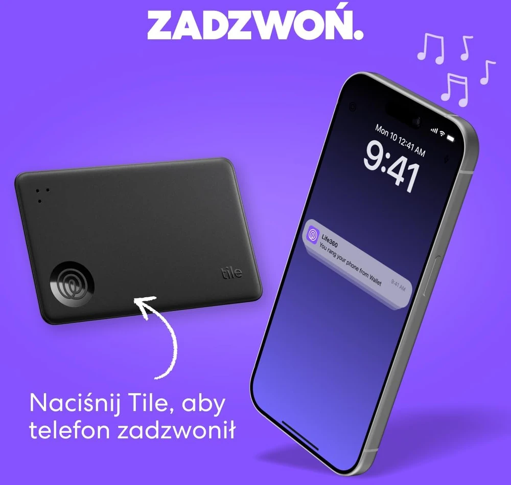 Tile Slim Bluetooth vietos nustatymo žymeklis su Life360, IP68, 105 m veikimo nuotoliu, T2101N