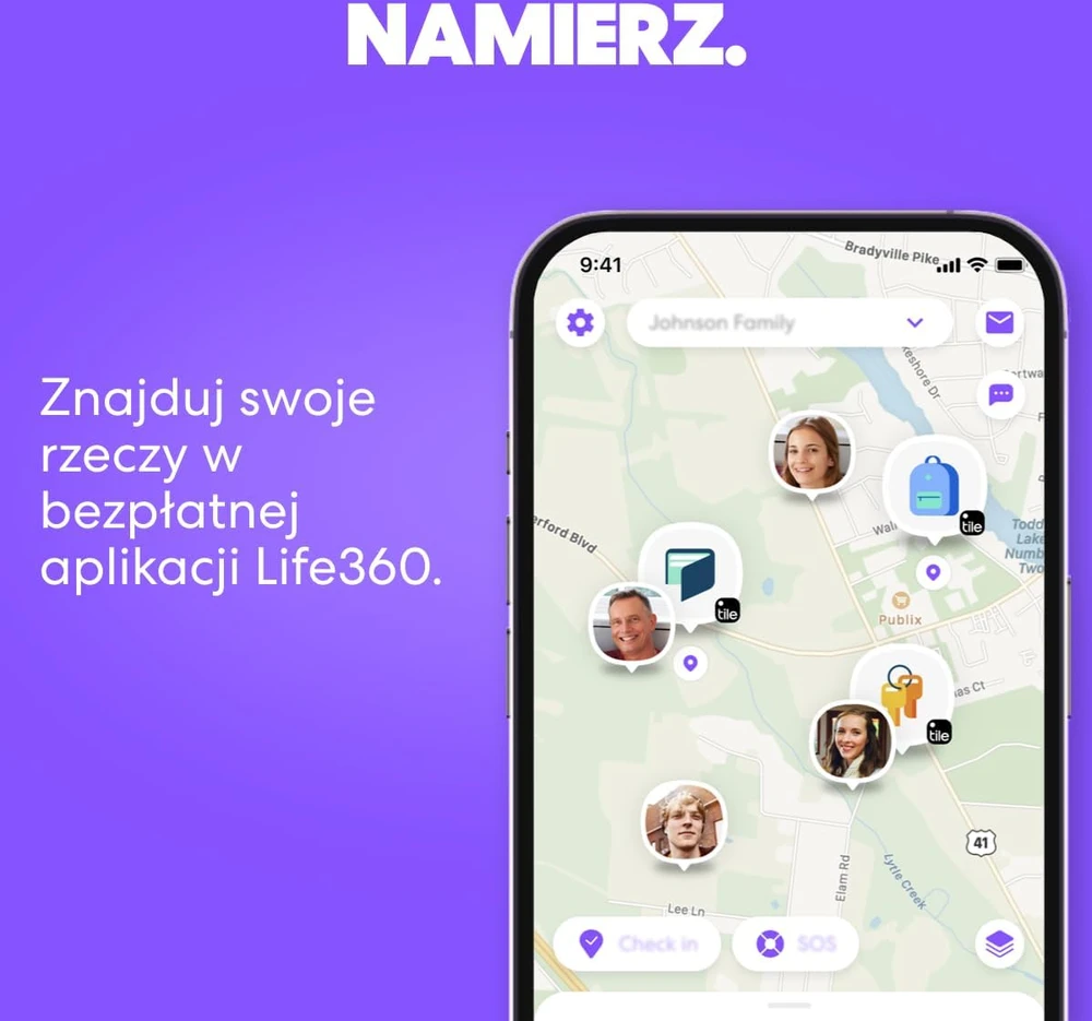 Tile Slim Bluetooth vietos nustatymo žymeklis su Life360, IP68, 105 m veikimo nuotoliu, T2101N