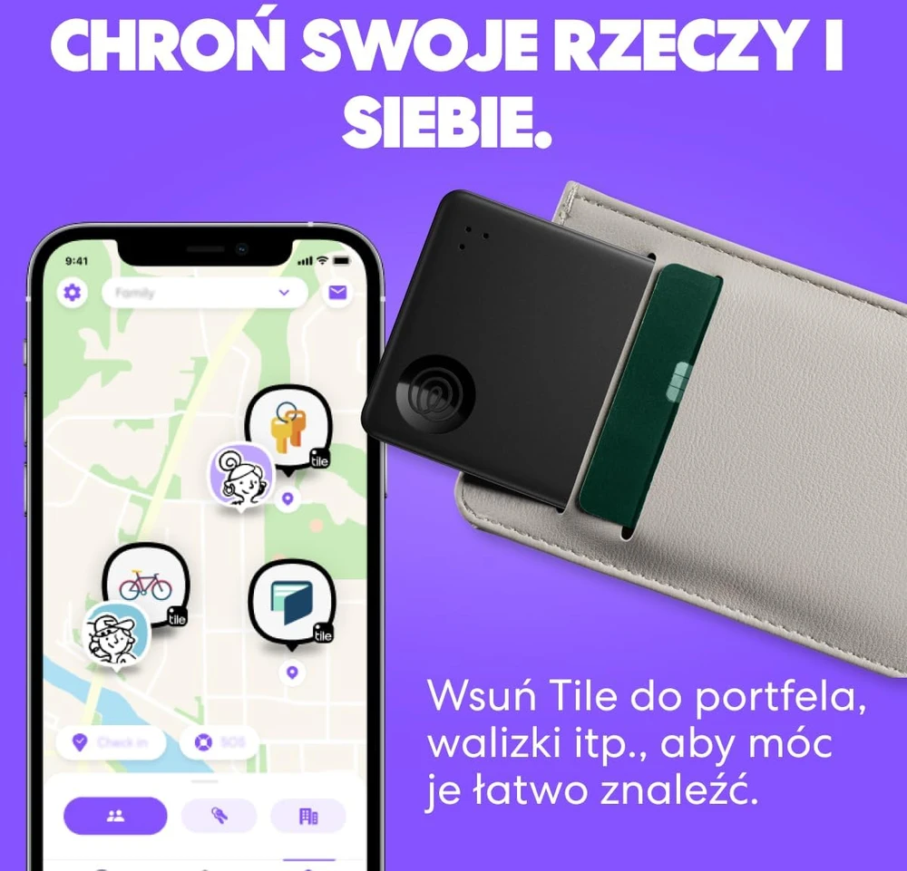 Tile Slim Bluetooth vietos nustatymo žymeklis su Life360, IP68, 105 m veikimo nuotoliu, T2101N
