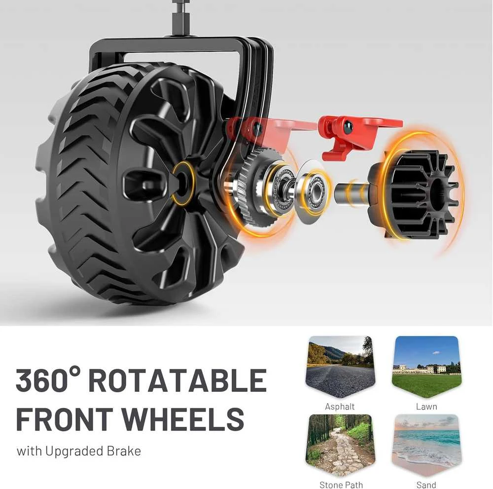 TIMBER RIDGE rankinis transportavimo vežimėlis, sulankstomas, dideliais ratais, 100 kg apkrova, EU-TR-21727
