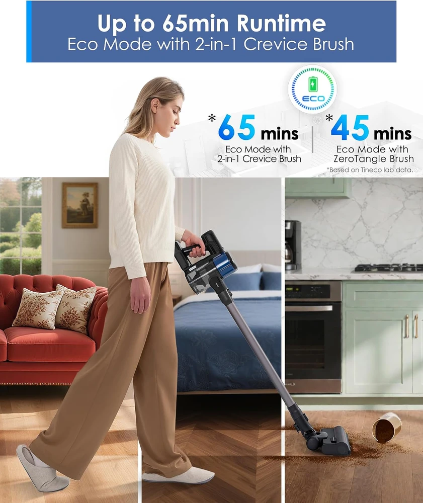 Tineco belaidis dulkių siurblys Pure ONE S30, 150 AW, iki 65 min., ZeroTangle šepetys