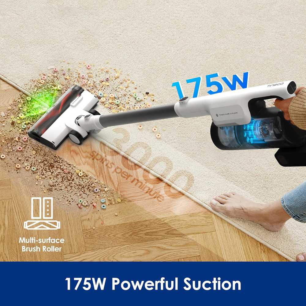 Tineco belaidis dulkių siurblys su savaiminio išvalymo stotele, HEPA filtru, 450 W, Pure ONE Station 5 Plus
