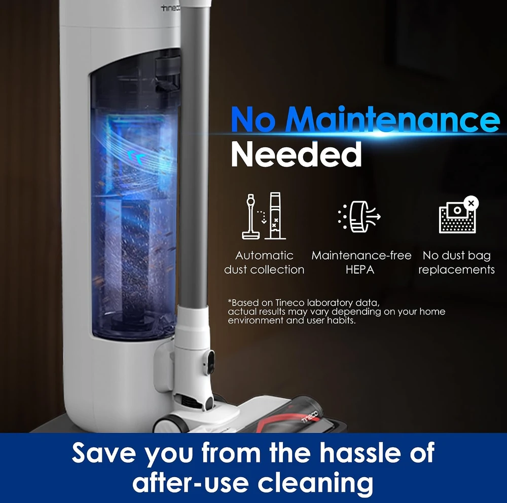 Tineco belaidis dulkių siurblys su savaiminio išvalymo stotele, HEPA filtru, 450 W, Pure ONE Station 5 Plus