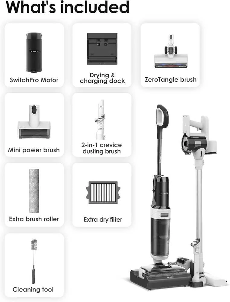 Dulkių siurblys „Tineco Floor One Switch S6 Stretch Plus“ balta