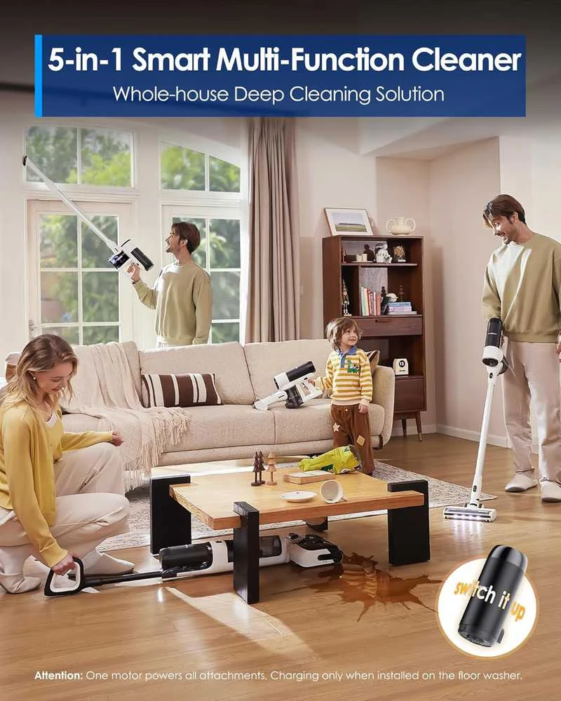 Dulkių siurblys „Tineco Floor One Switch S6 Stretch Plus“ balta