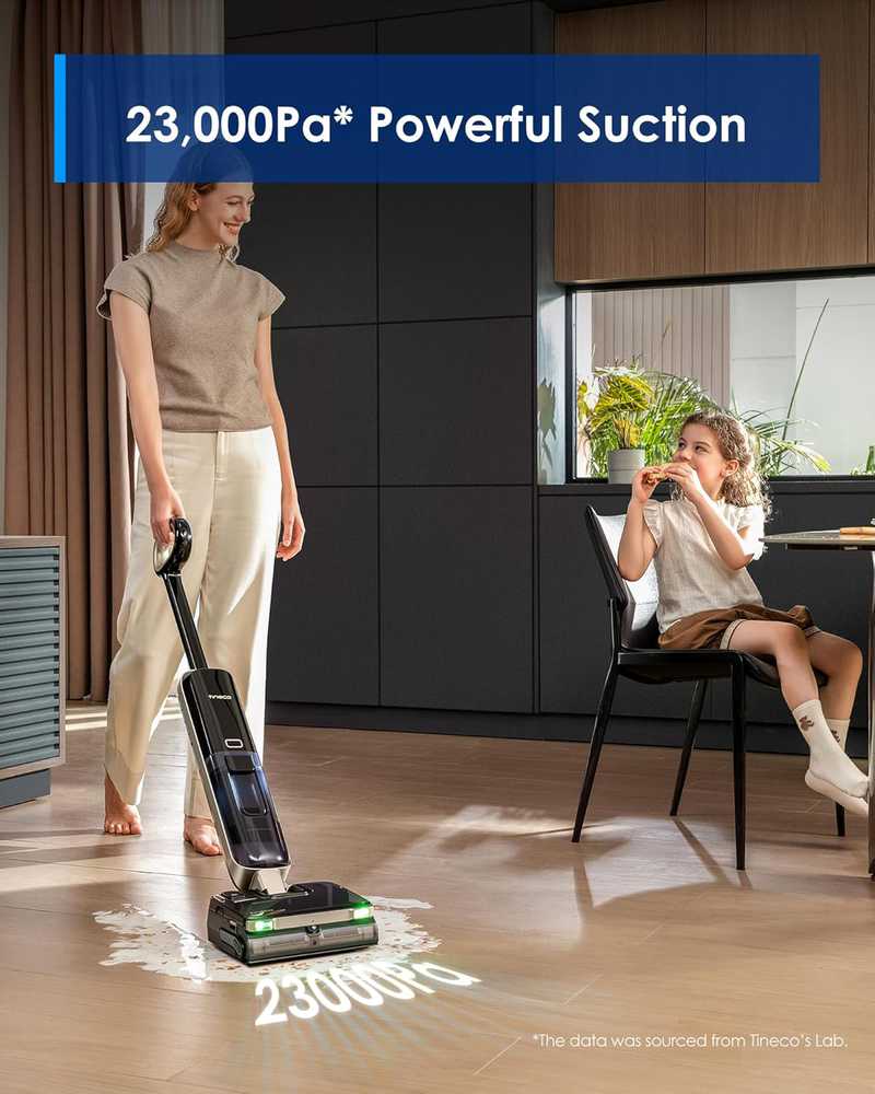 Tineco sausas-šlapias dulkių siurblys grindims, 23 kPa siurbimo galia, 450 W, HEPA filtras, S9 Master