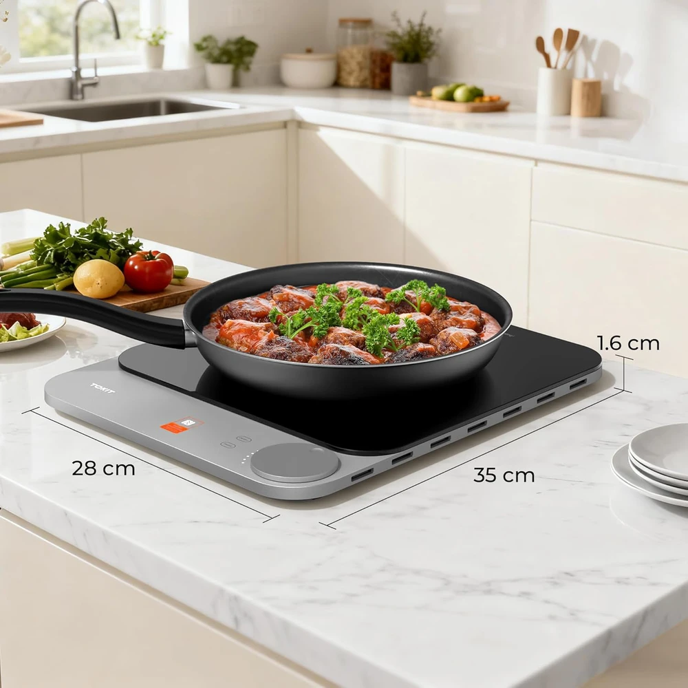 TOKIT indukcinė kaitlentė, 2100 W, vienos zonos, stiklo paviršius, TCL03MCM-6