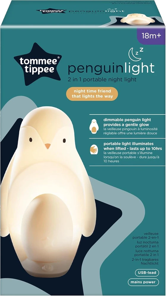 TOMMEE TIPPEE naktinis šviestuvas Penguin 2in1, 18M+, 49100810