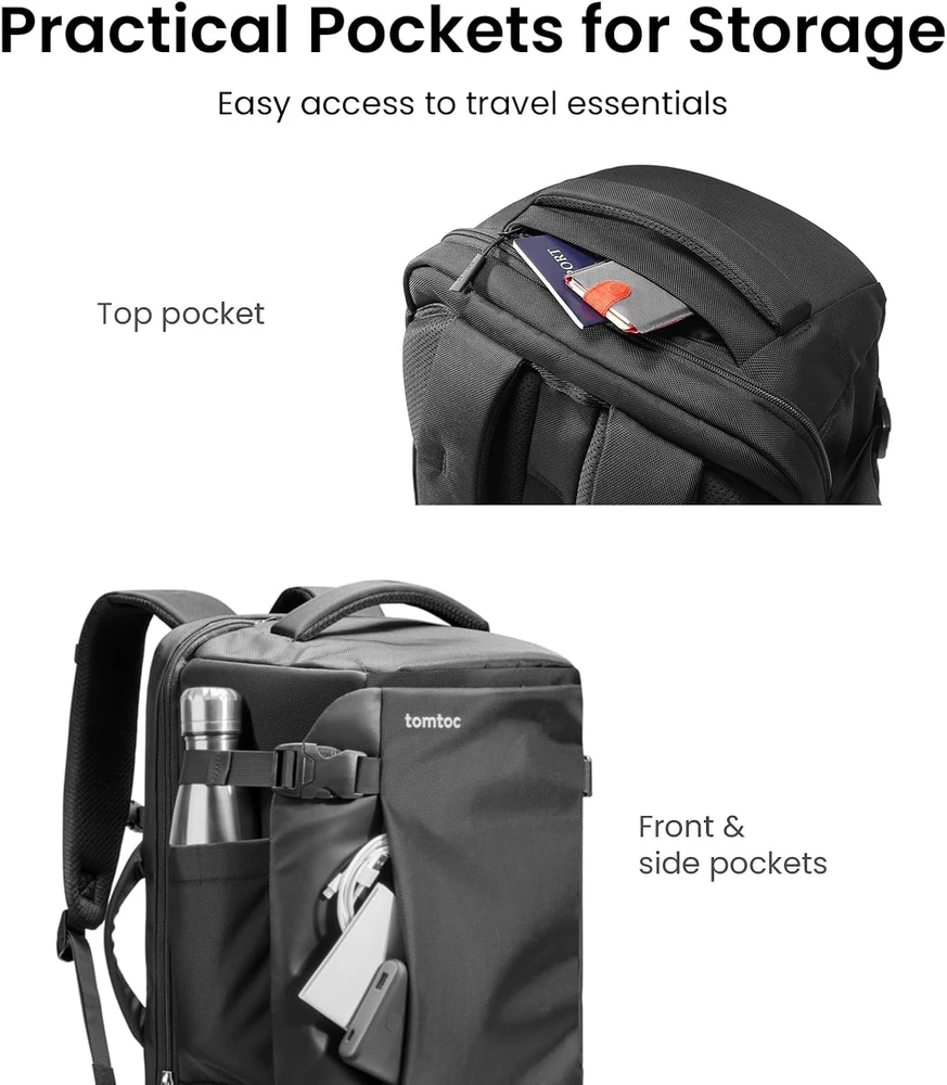 Travel Nešiojamas kompiuteris Backpack Tomtoc Navigator-T66 17"/40L (juodas)