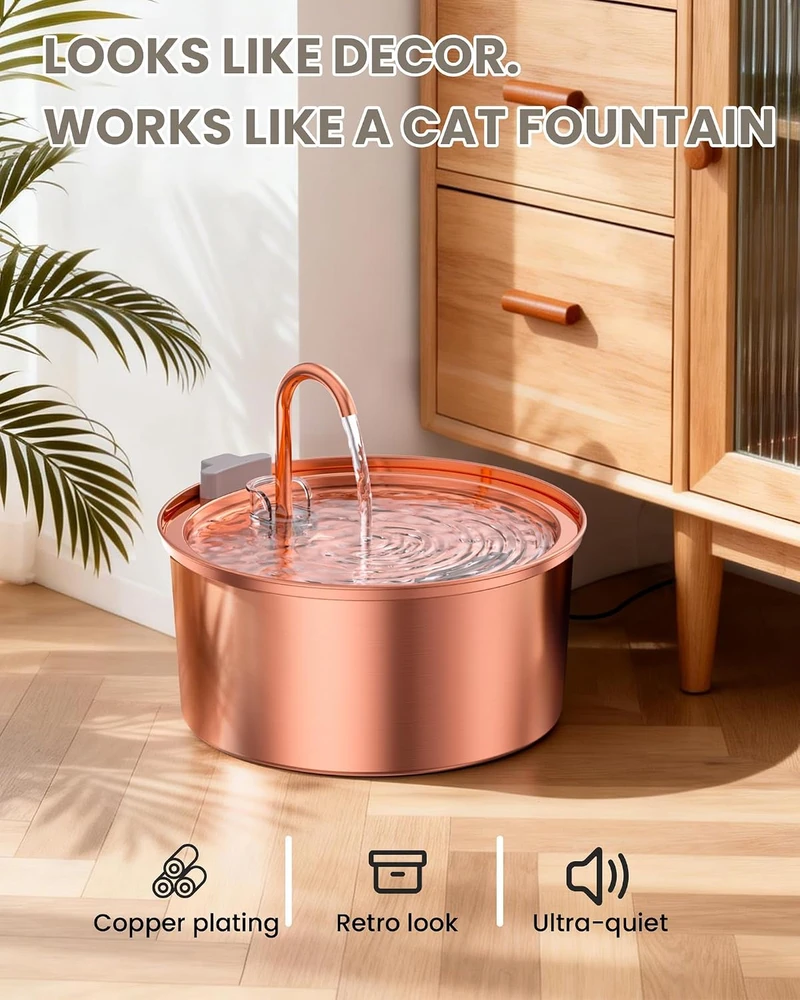 tomxcute nerūdijančio plieno geriamojo vandens fontanas katėms 3,2 l PET-HQ000S-EC