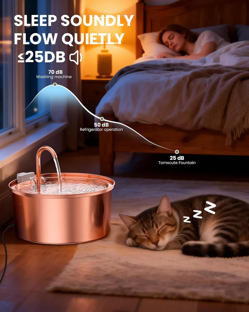 tomxcute nerūdijančio plieno geriamojo vandens fontanas katėms 3,2 l PET-HQ000S-EC